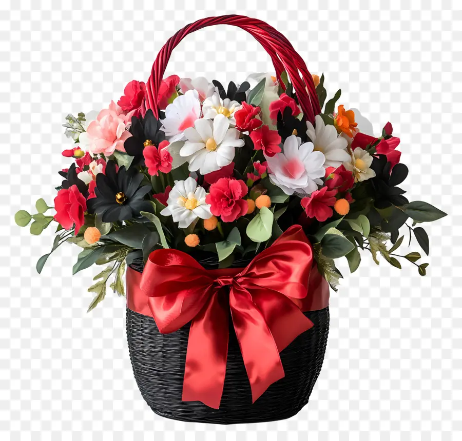 Cesta De Flores De Cumpleaños，Cesta De Flores PNG