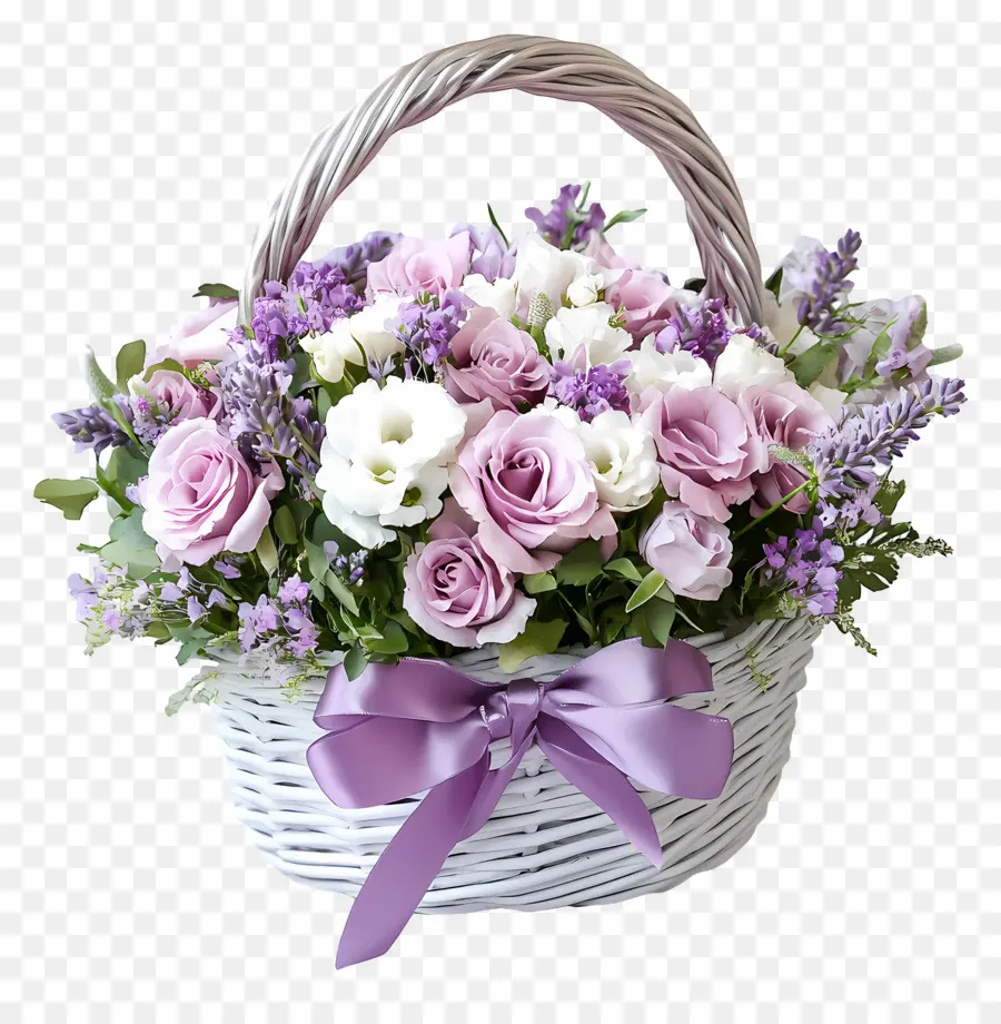 Cesta De Flores De Cumpleaños，Cesta De Flores PNG