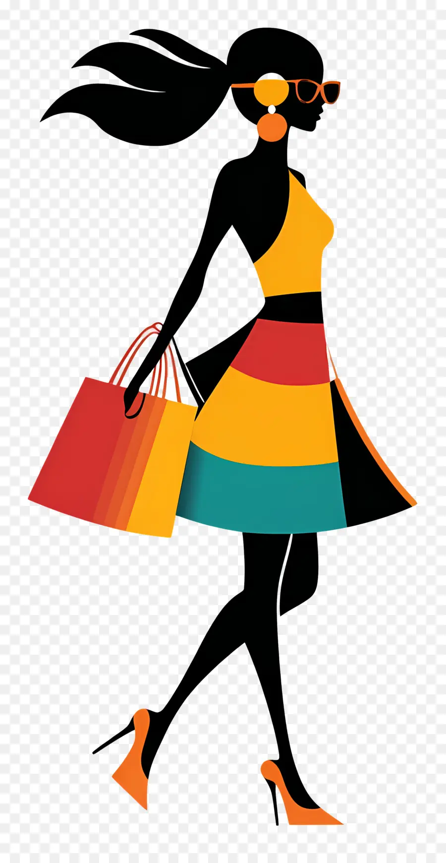 Chica De Compras，Mujer De Moda PNG