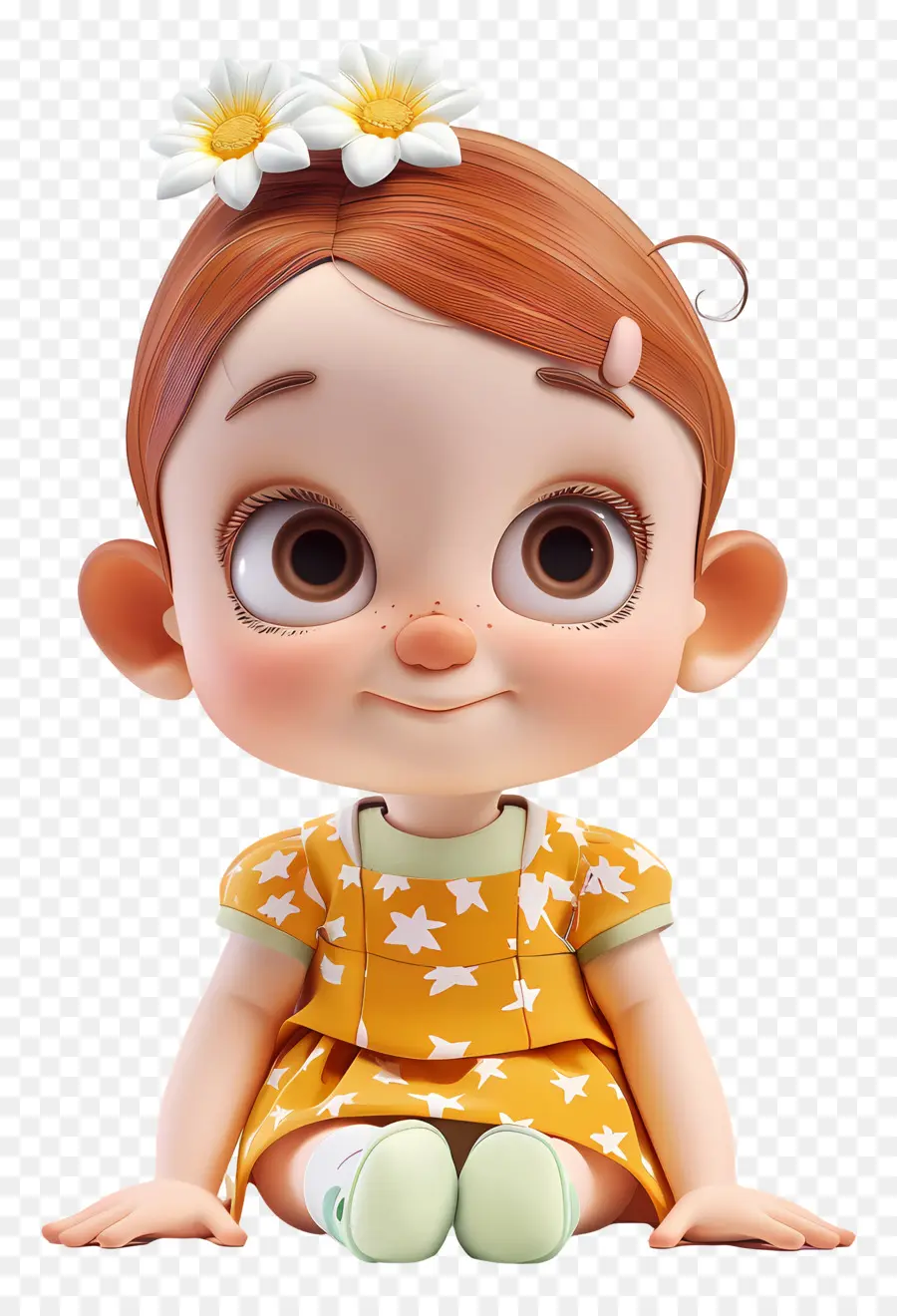 Niña，Vestido Amarillo PNG