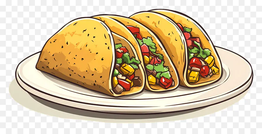 Tacos En Plato，Tacos PNG