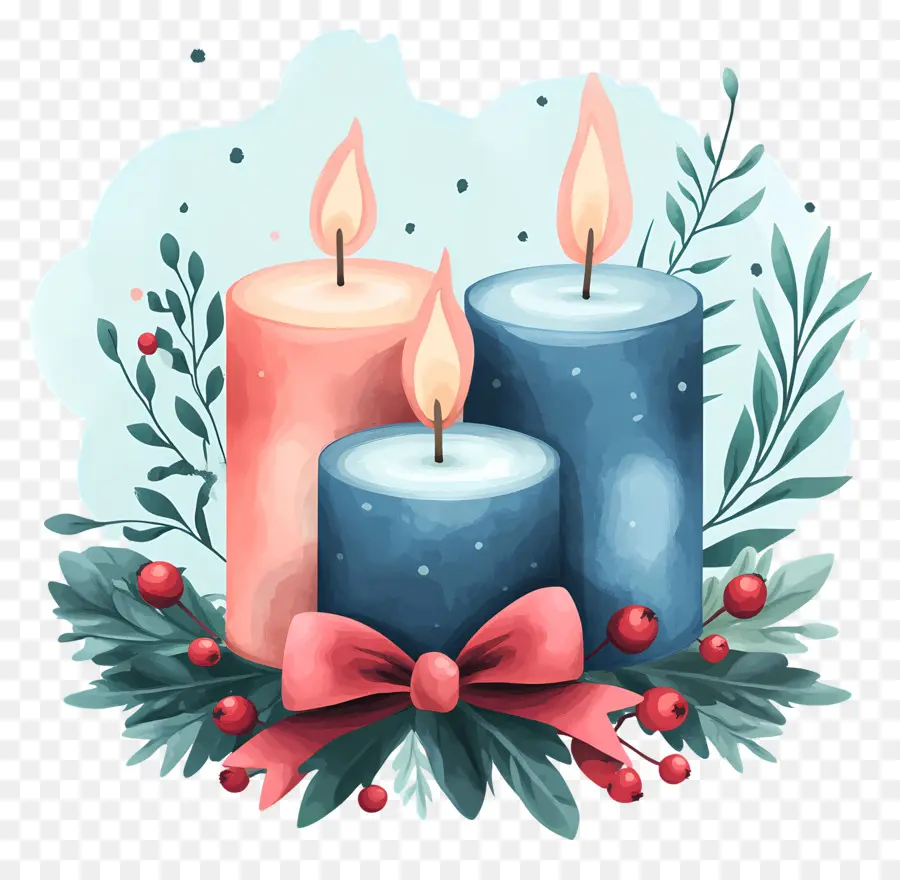 Velas De Adviento，Velas Azules PNG