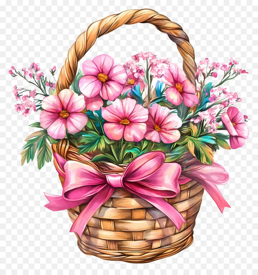 Cesta De Flores De Cumpleaños，Cesta De Flores PNG