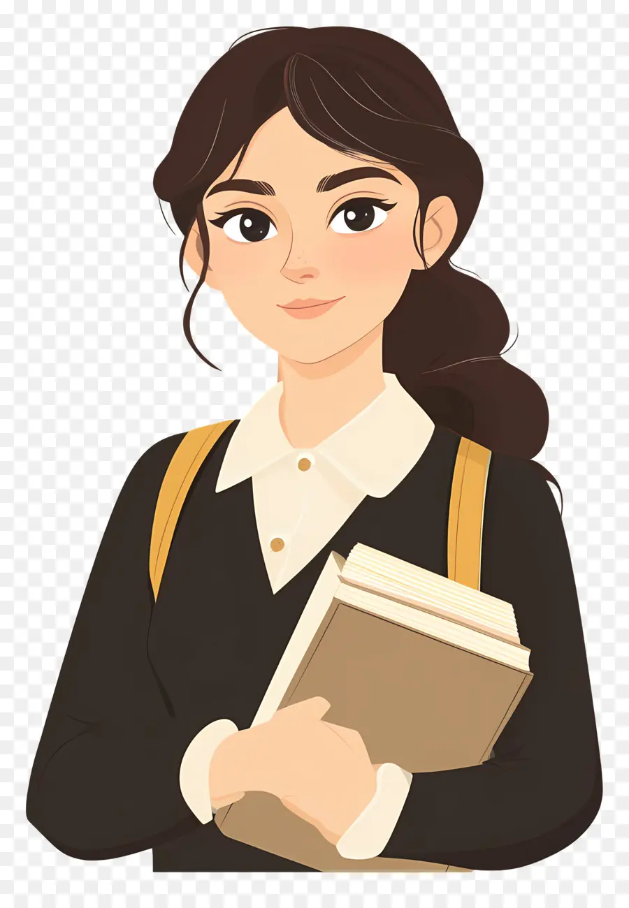 Estudiante，Chica Con Libros PNG