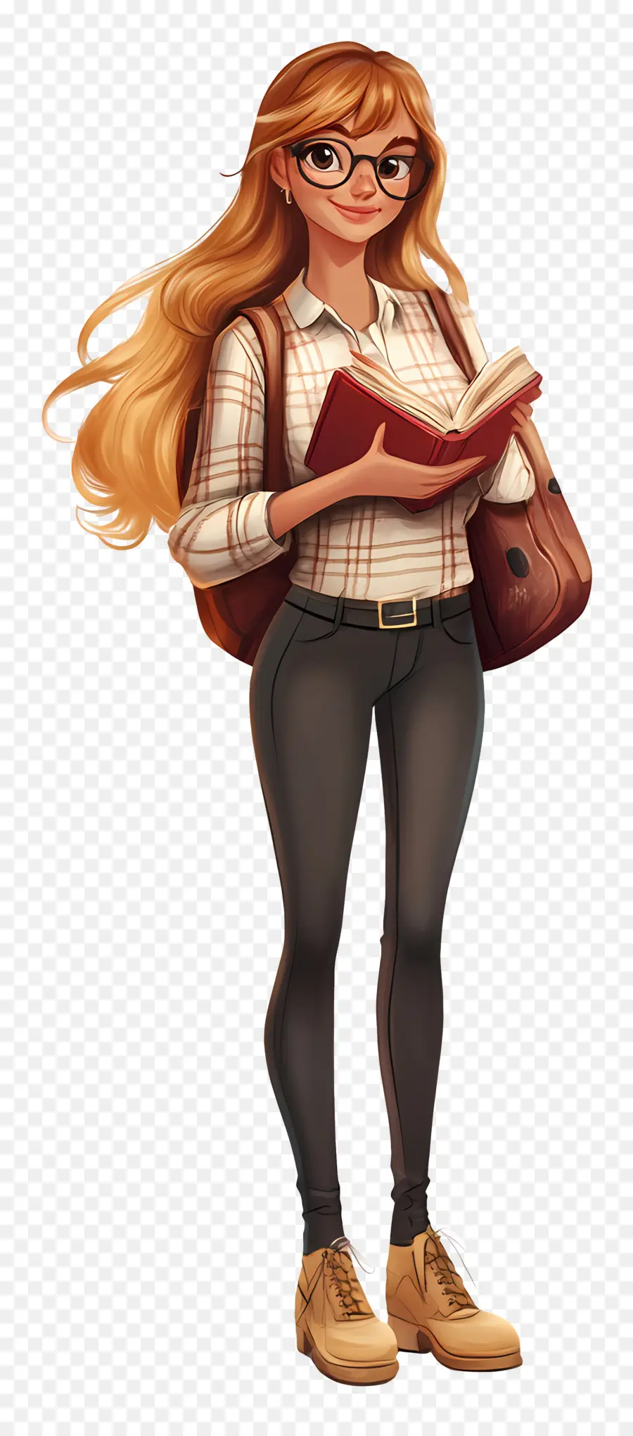 Estudiante，Chica Con Libro PNG