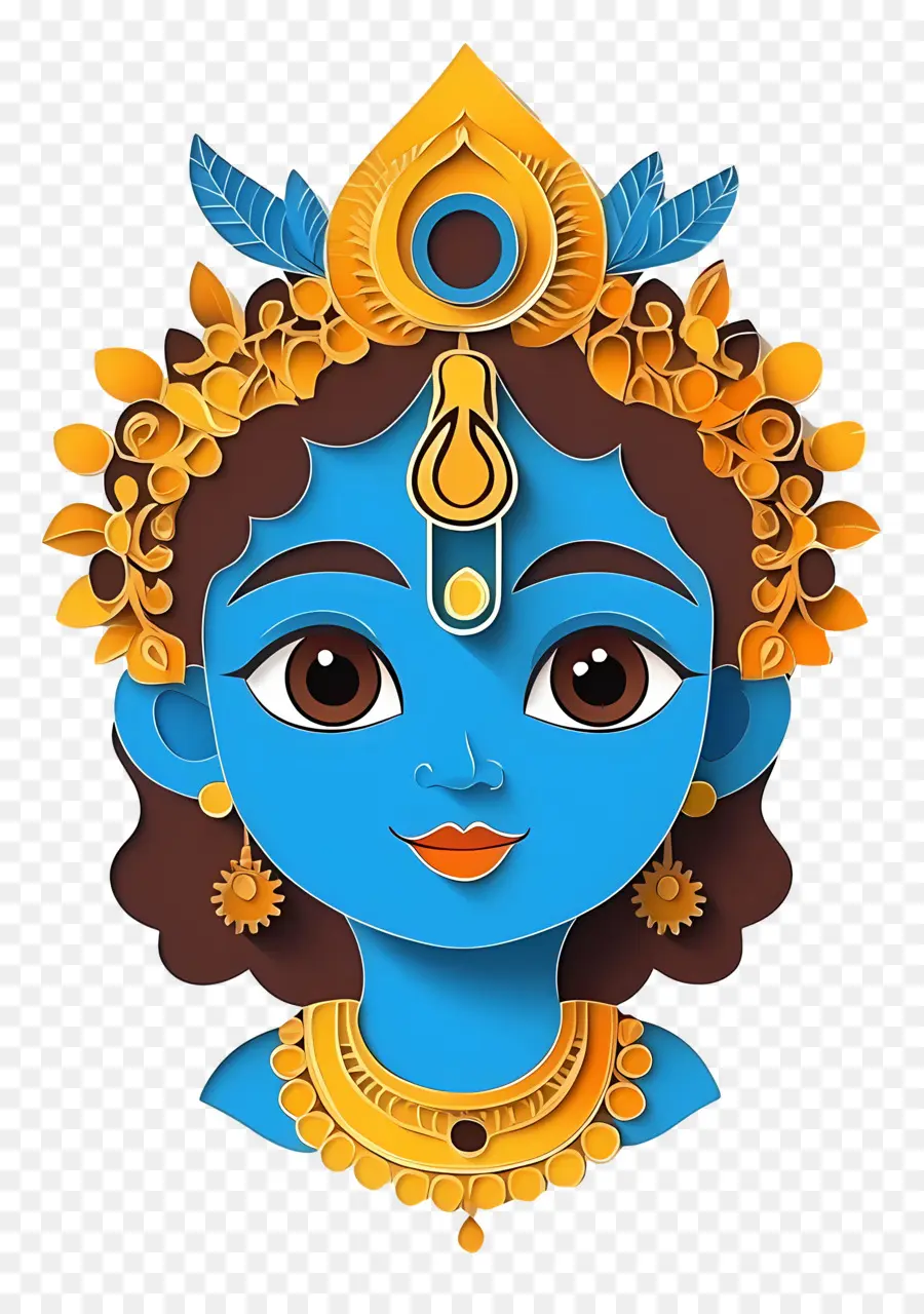 Bebé Krishna，Diosa Azul PNG