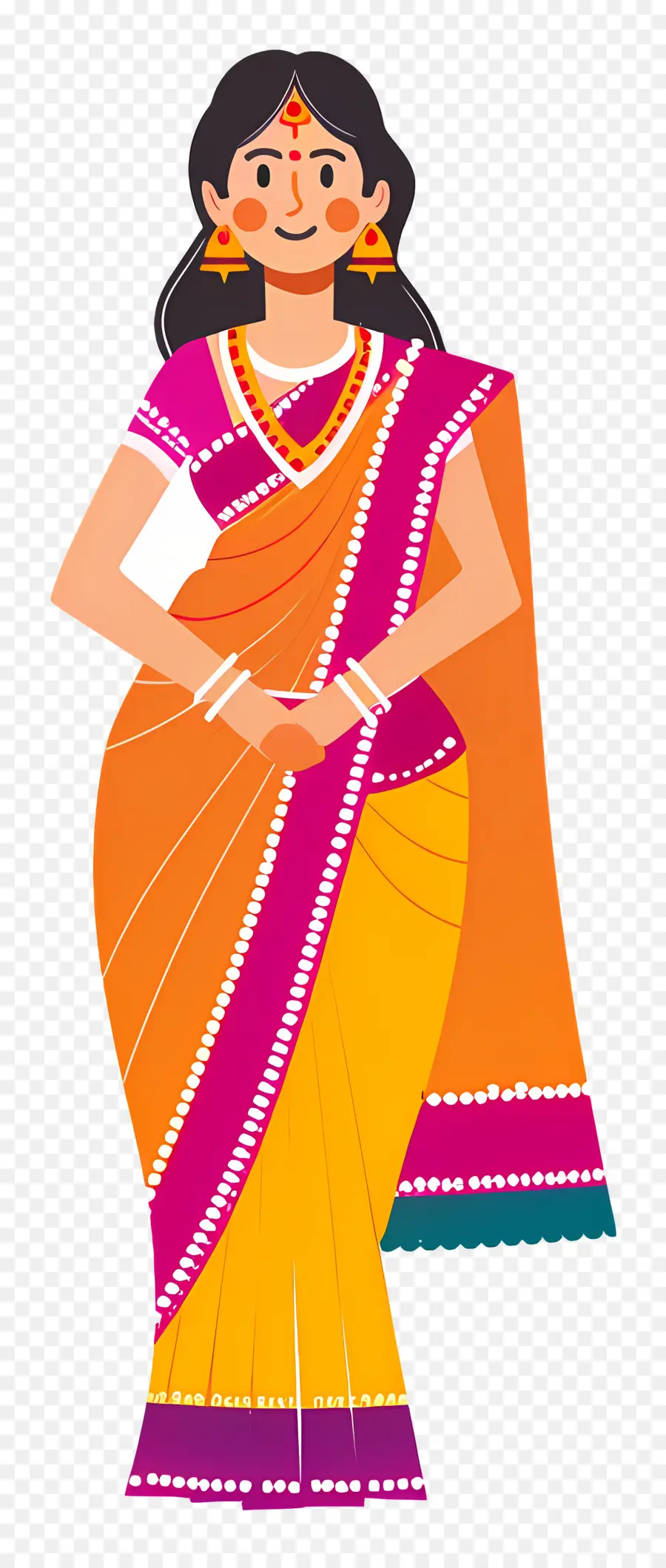 Sari Indio，Mujer En Traje Tradicional PNG