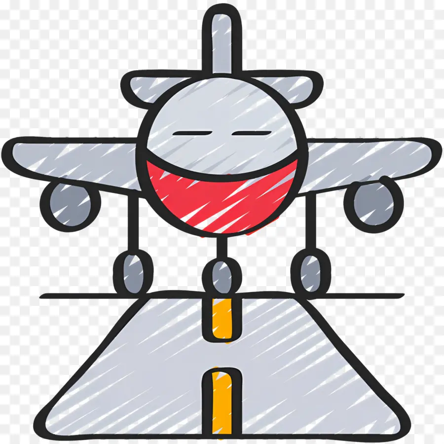 Avión，Avión En Pista PNG