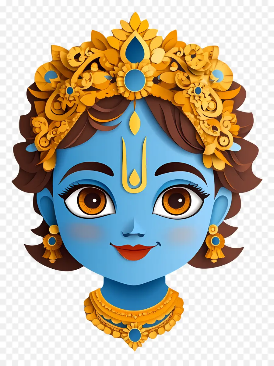 Bebé Krishna，Diosa Azul PNG