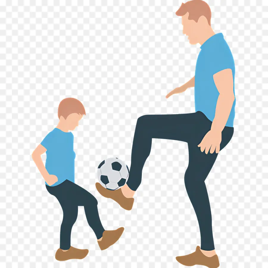 Padre E Hijo，Padre E Hijo Jugando Al Fútbol PNG