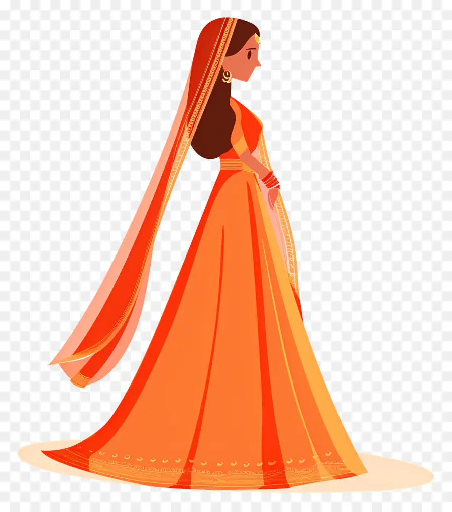 Novia India，Mujer En Traje Tradicional PNG