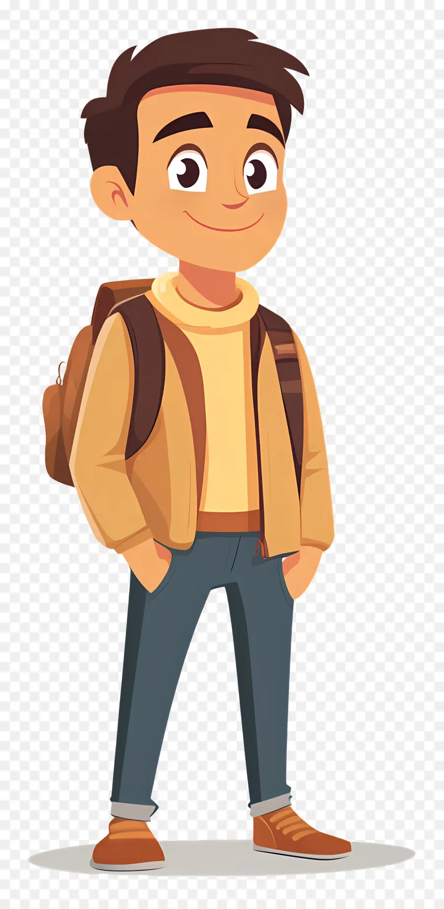 Estudiante Animado，Niño Con Gafas Y Mochila PNG