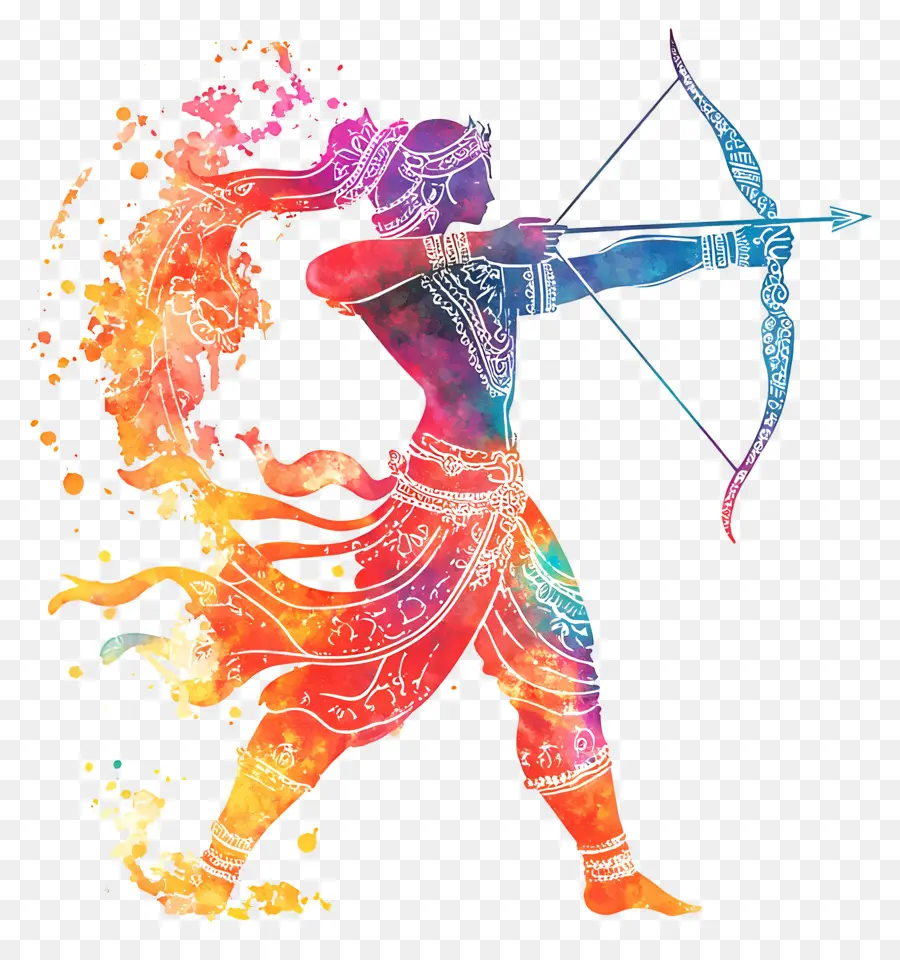 Dussehra，Arquero Colorido PNG