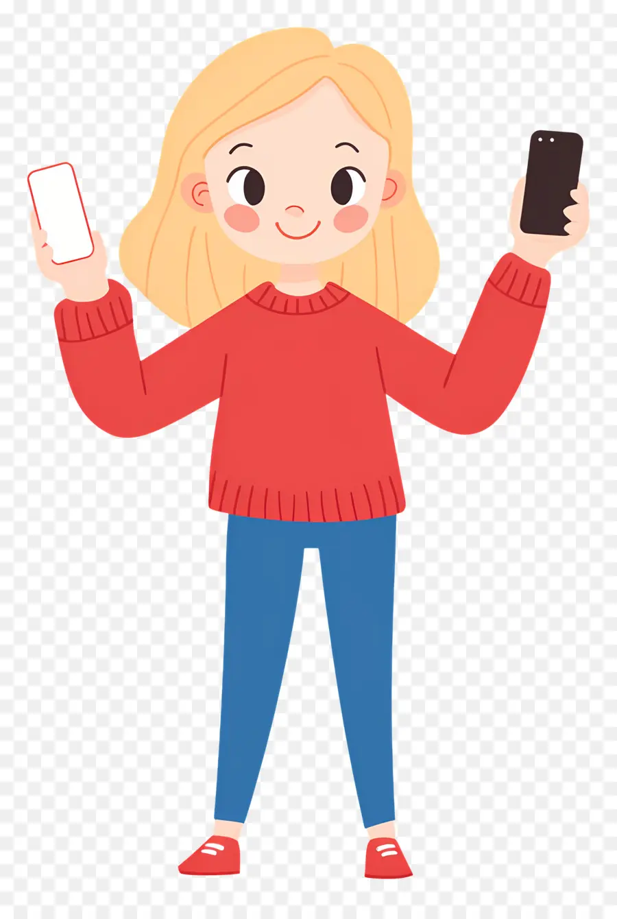 Mujer De Notificación，Chica Con Teléfonos PNG