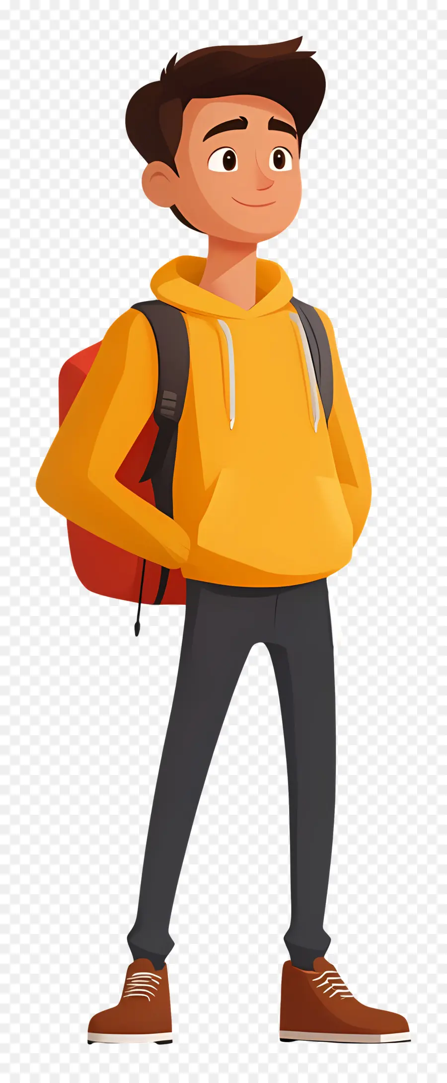 Estudiante Animado，Niño Con Gafas Y Mochila PNG