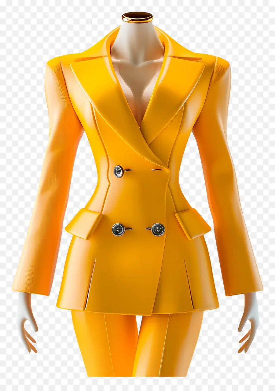 Vestimenta Formal Para Mujeres，Traje Amarillo PNG