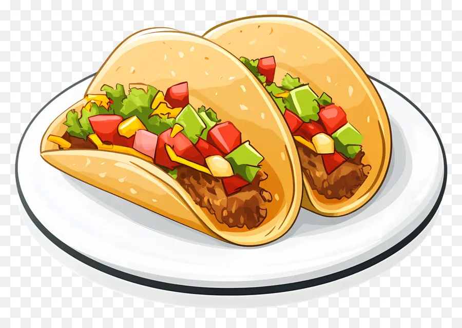 Tacos En Plato，Tacos PNG