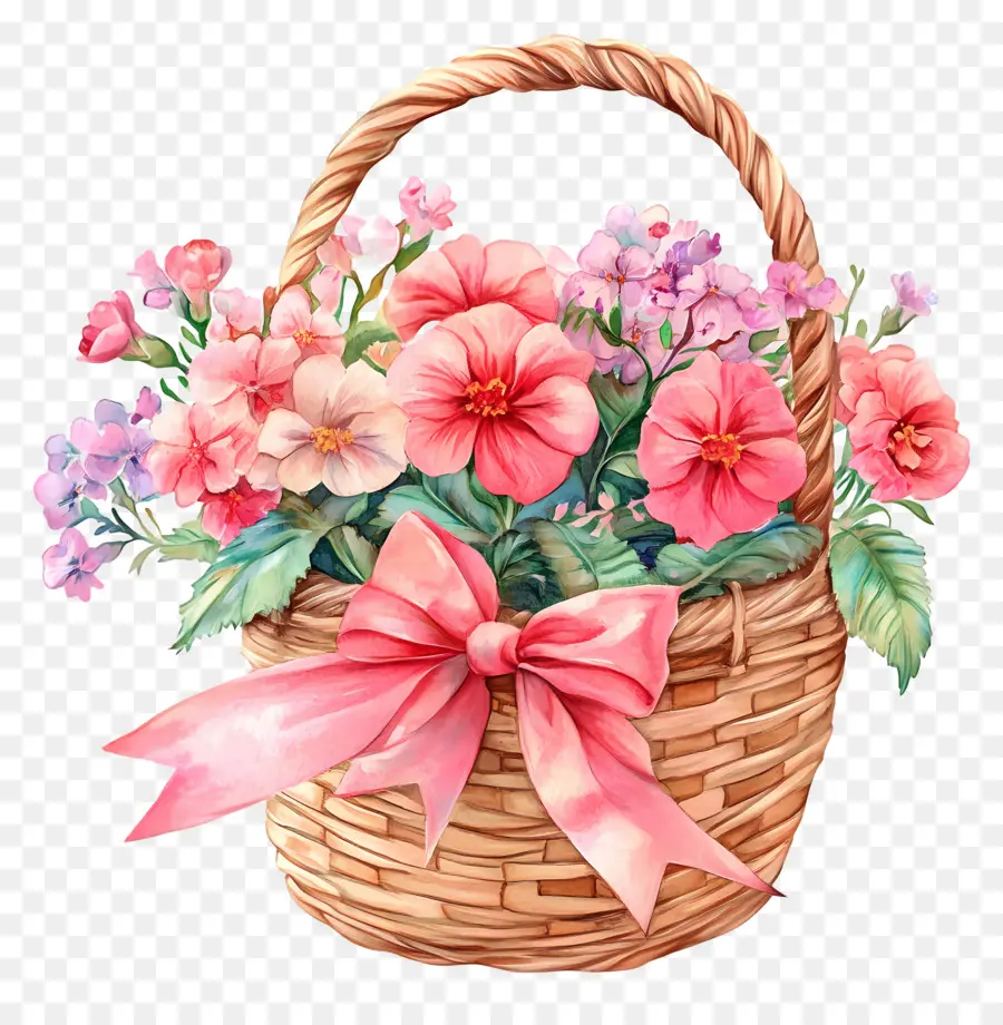 Cesta De Flores De Cumpleaños，Cesta De Flores PNG