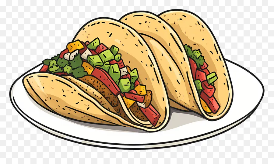 Tacos En Plato，Tacos PNG