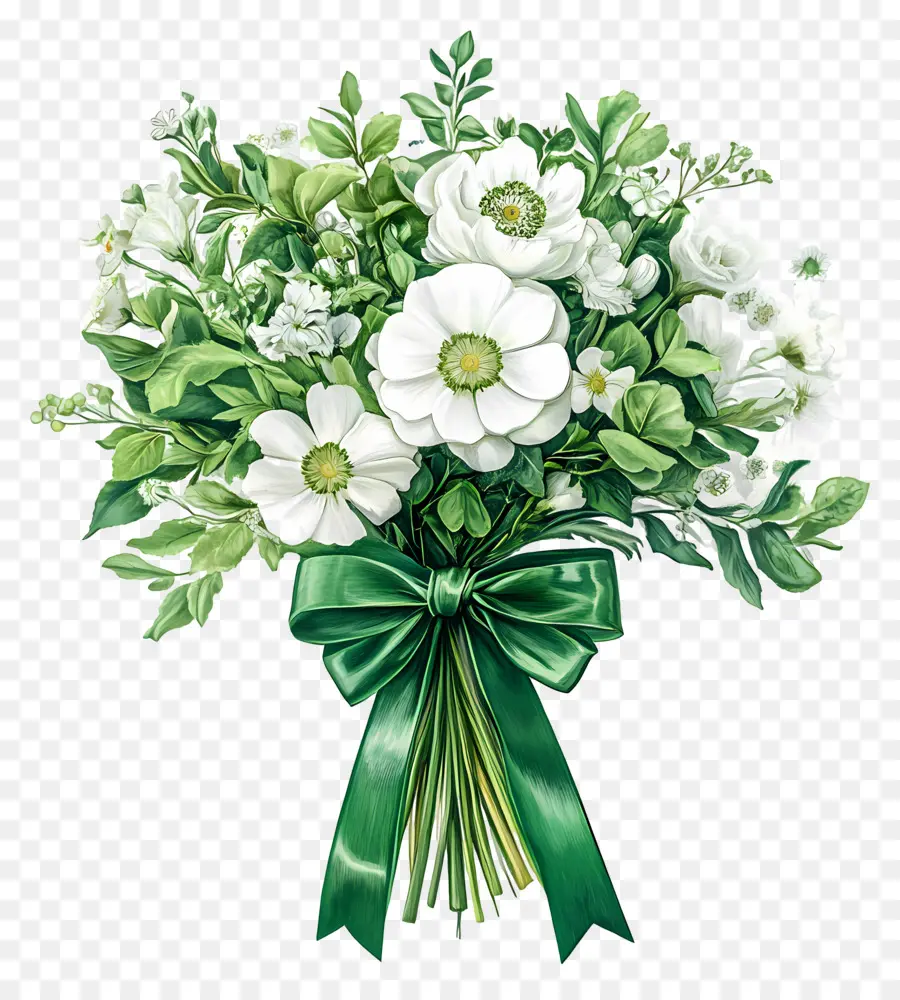 Flores De Cumpleaños，Ramo De Flores Blancas PNG