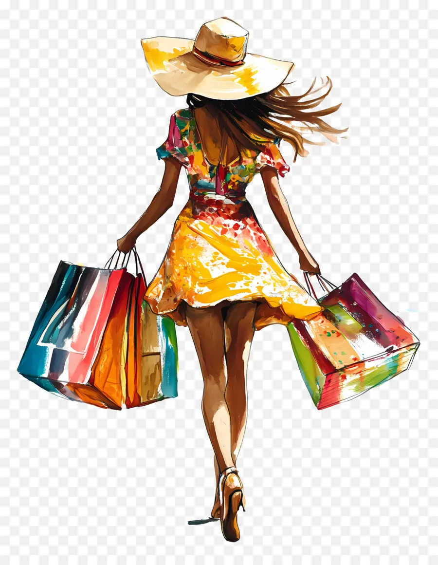 Chica De Compras，Mujer De Compras PNG