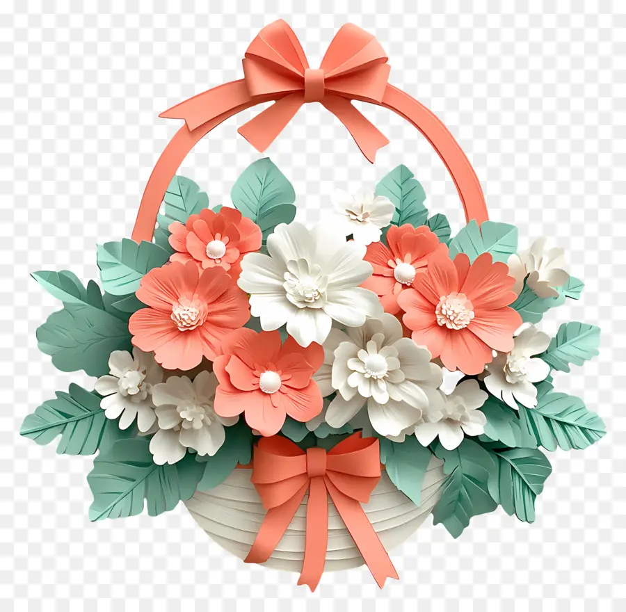 Cesta De Flores De Cumpleaños，Cesta De Flores PNG