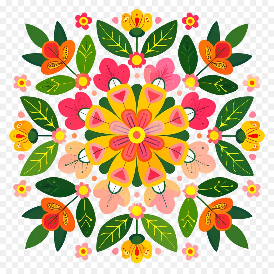 Festival Indio Pongal，Mandalas Florales PNG