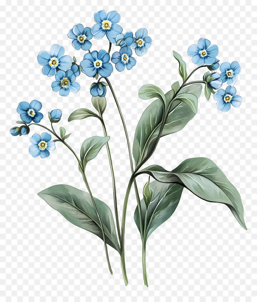 No Me Olvides Flores，Flores Azules PNG