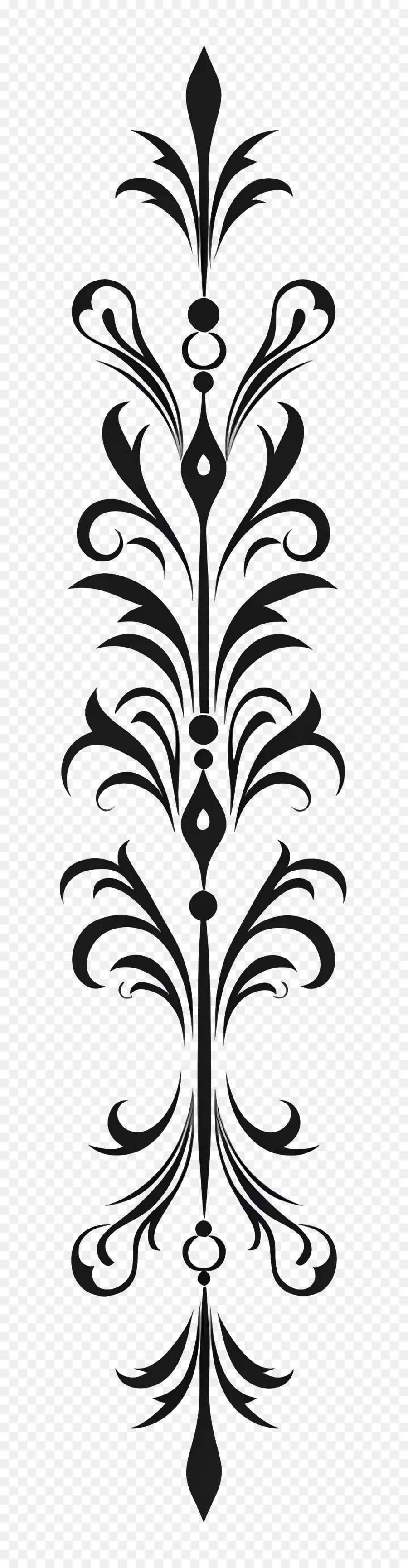 Línea Elegante，Diseño Ornamental Negro PNG