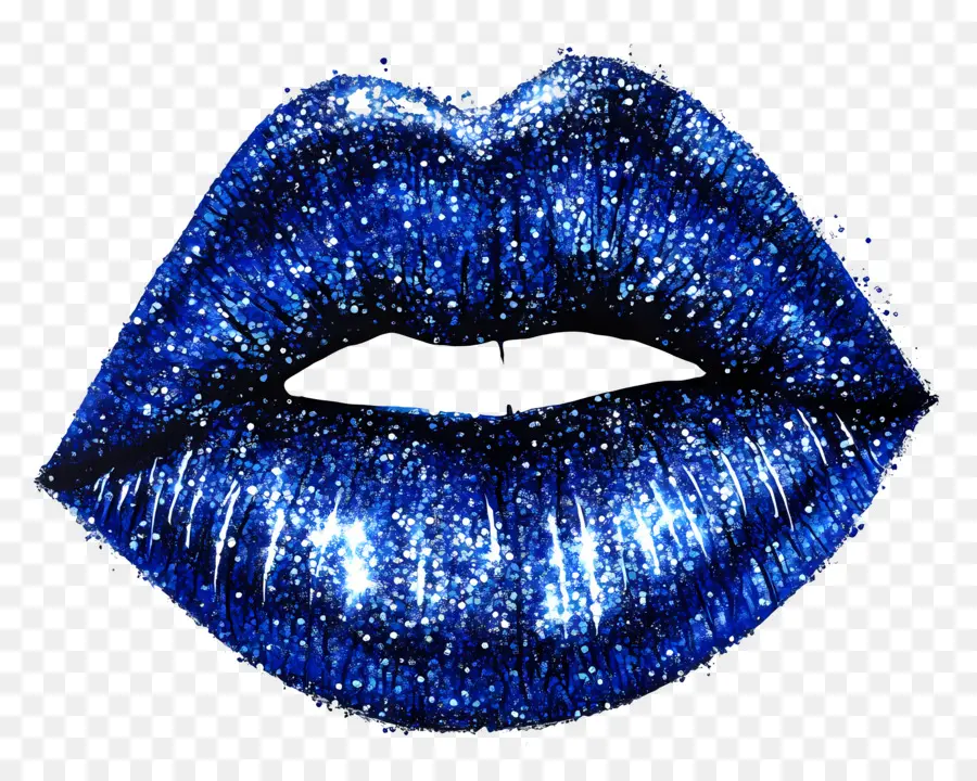 Beso Brillante，Labios Azules PNG