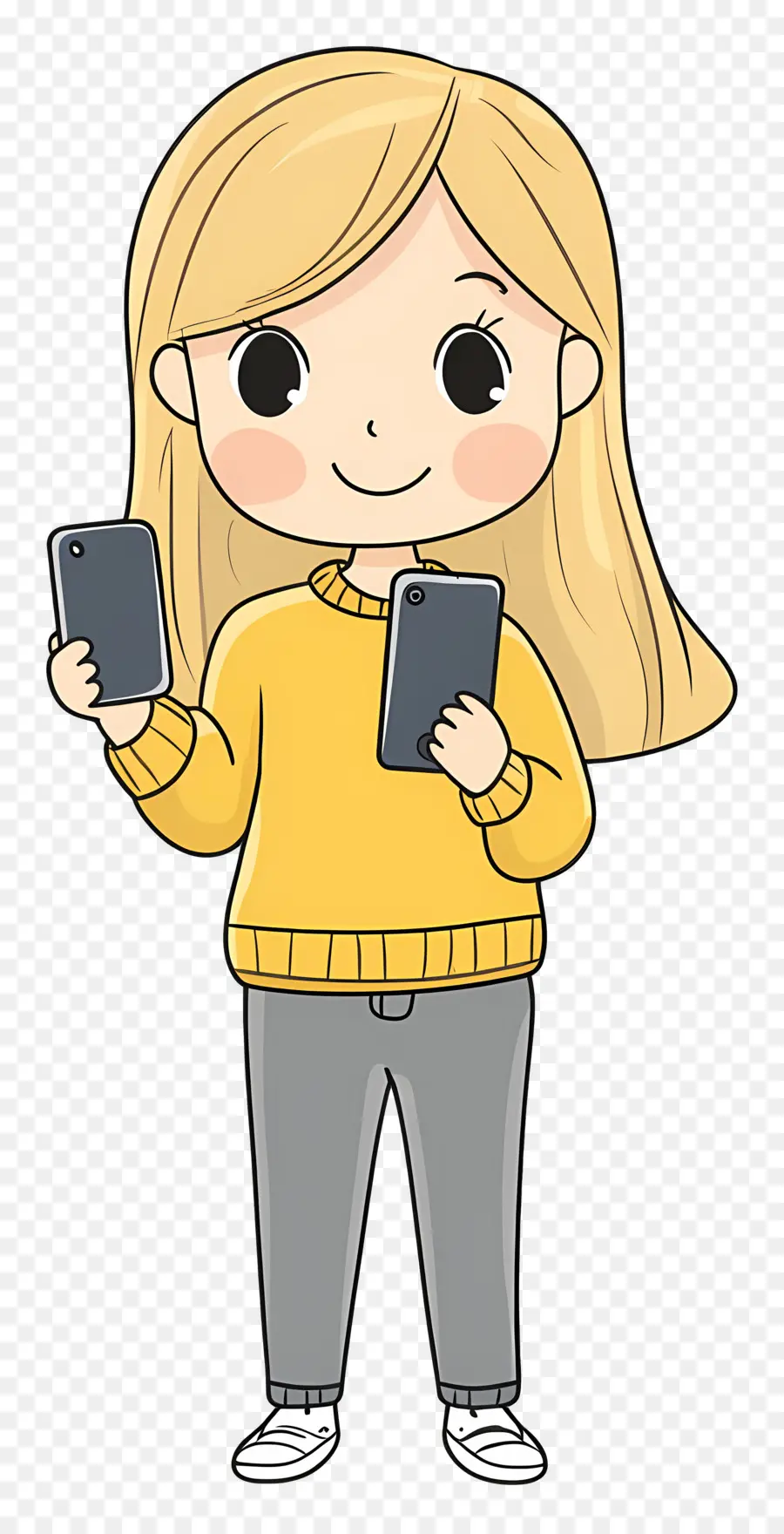 Mujer De Notificación，Chica Con Teléfonos PNG