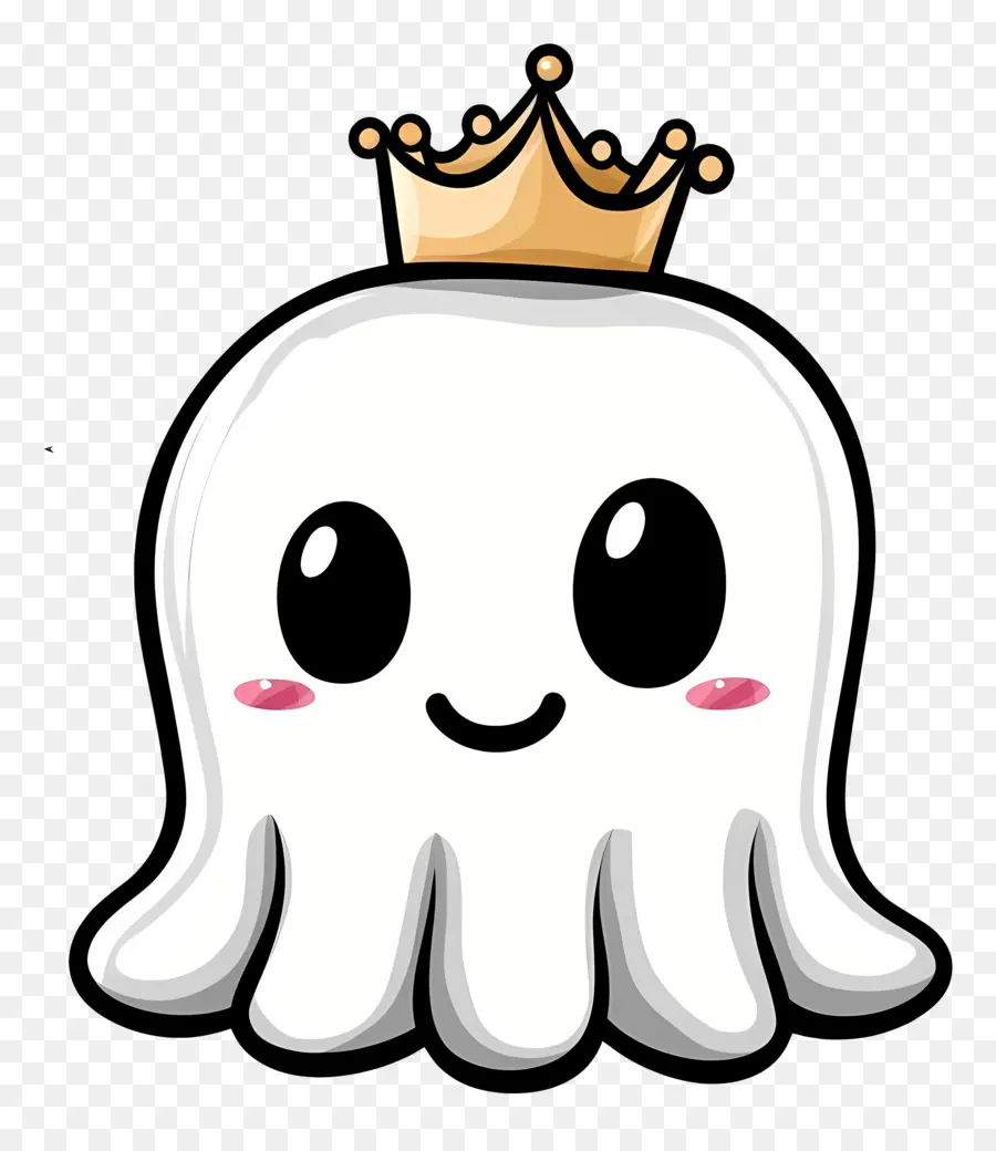 Fantasma Kawaii，Fantasma Con Corona PNG