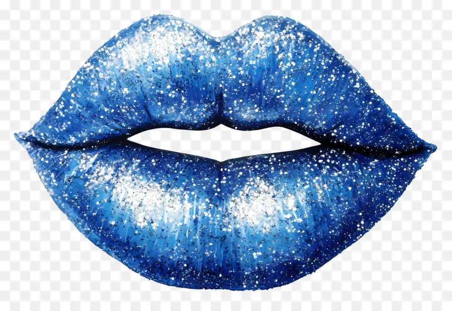 Beso Brillante，Labios Azules PNG