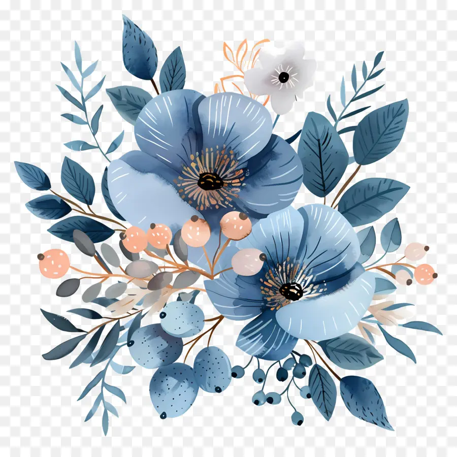 Ramo Azul，Flor Azul PNG