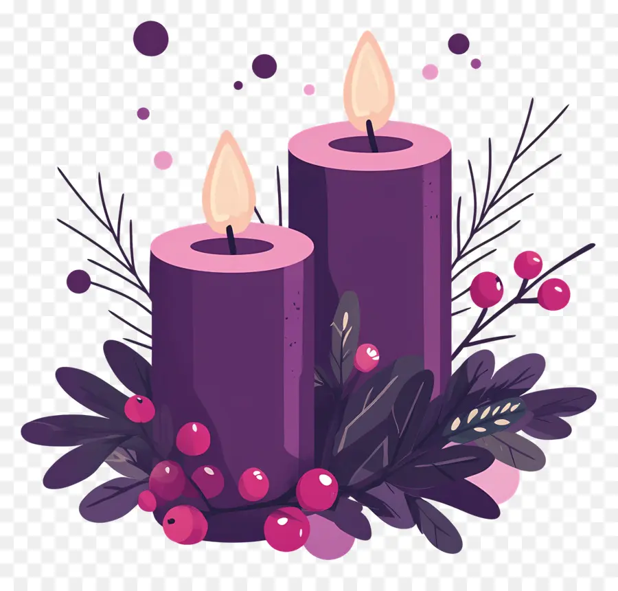 Velas De Adviento，Velas Moradas PNG