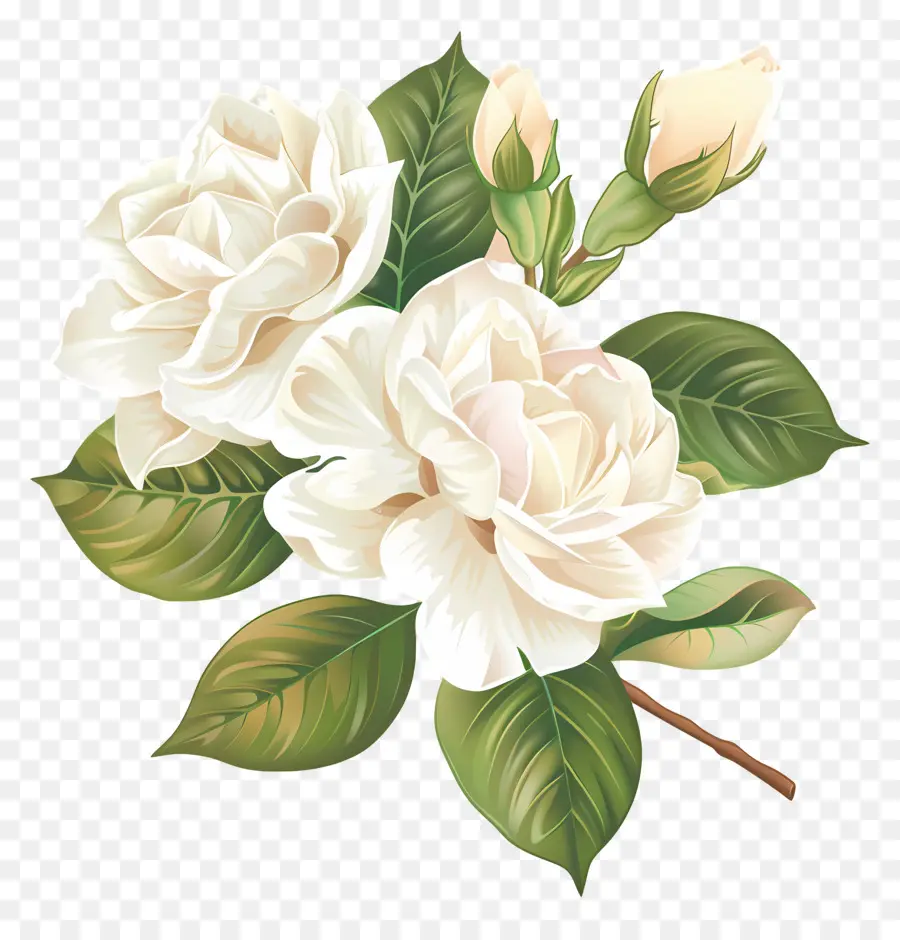 Flor De Gardenia Blanca，Flor Blanca PNG