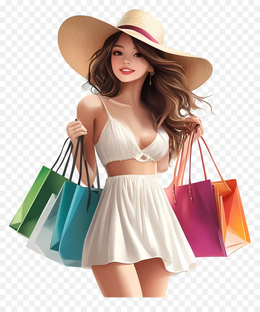 Chica De Compras，Mujer De Compras PNG