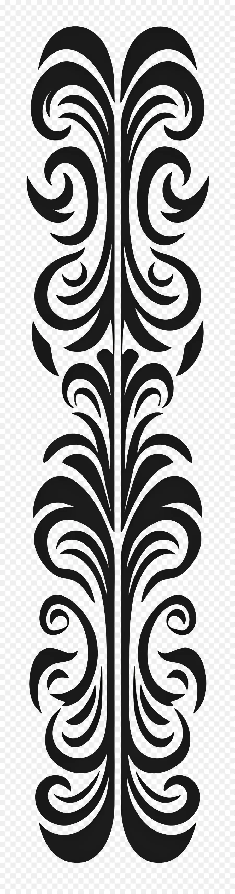 Línea Elegante，Diseño Ornamental Negro PNG