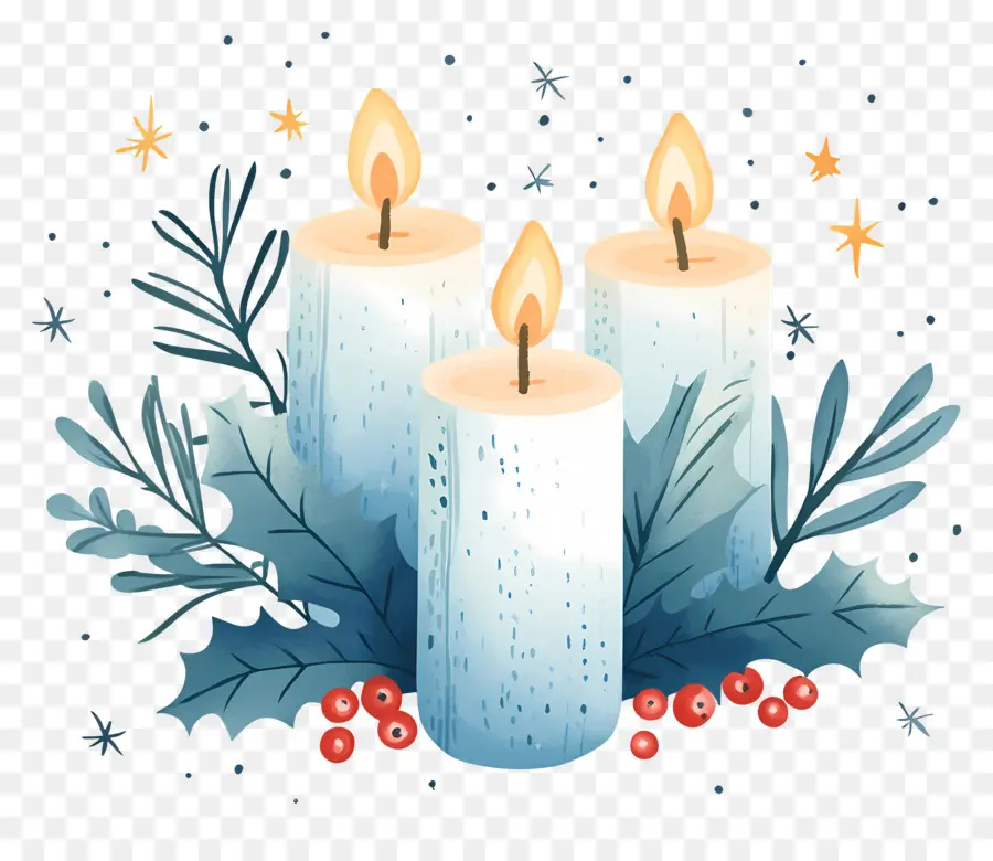 Velas De Navidad，Velas Azules PNG