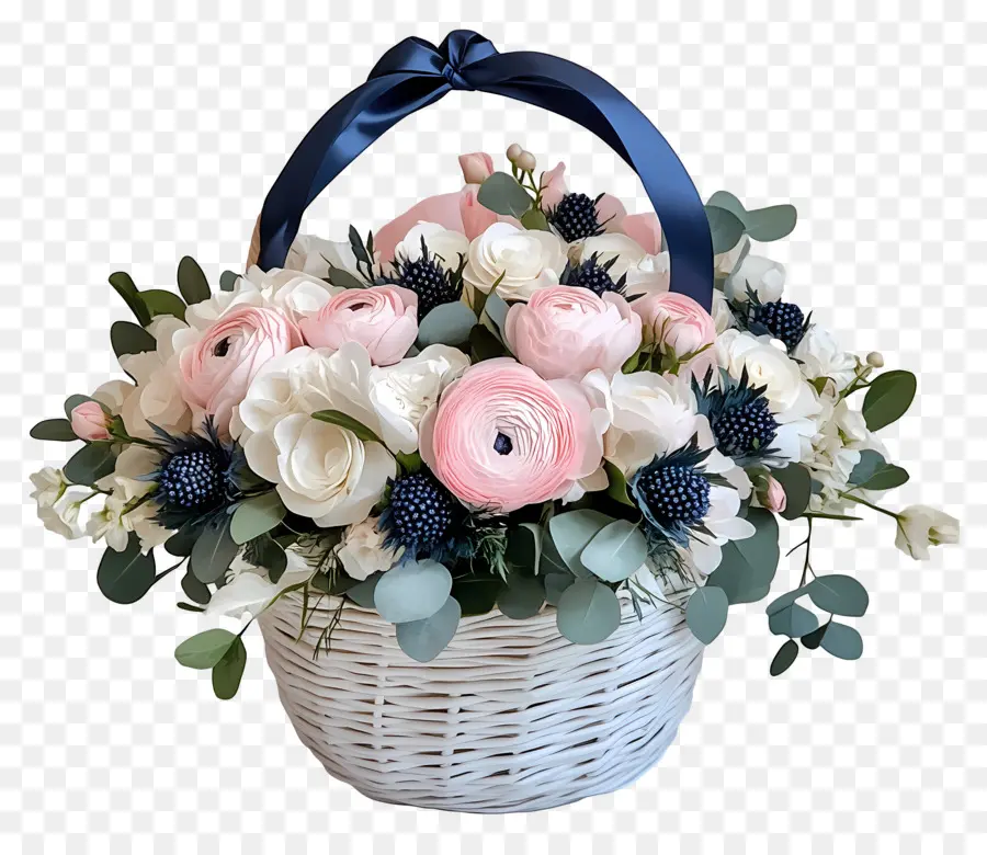 Cesta De Flores De Cumpleaños，Cesta De Flores PNG