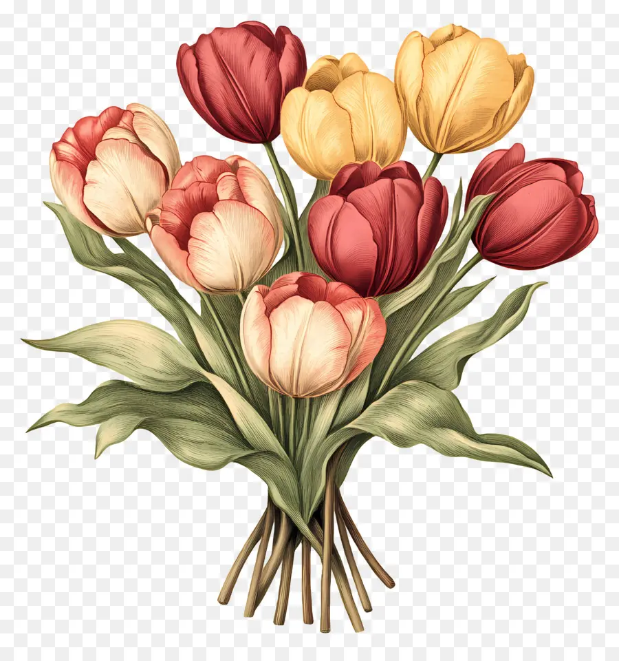 Ramo De Tulipanes，Tulipanes PNG