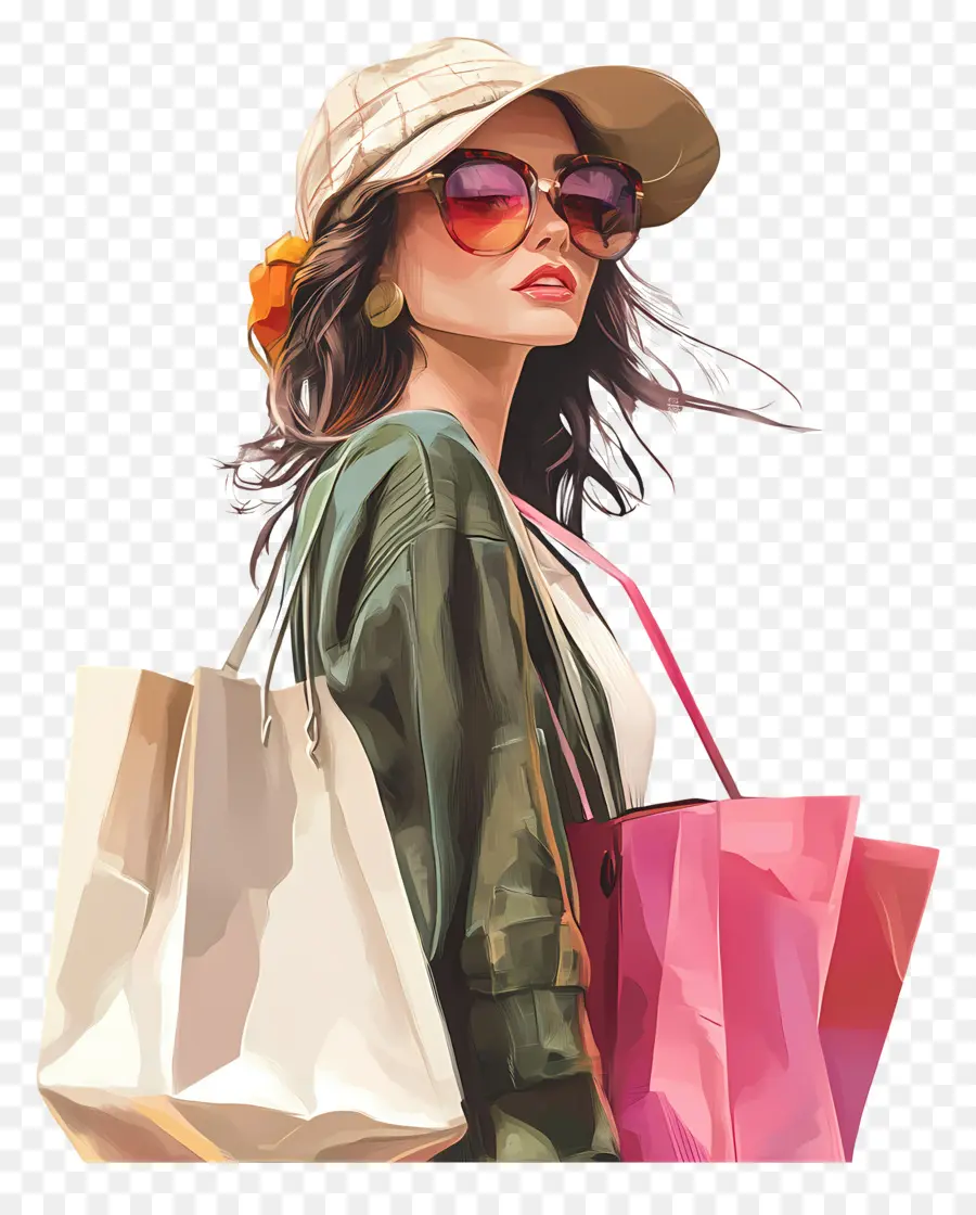 Chica De Compras，Mujer De Compras PNG