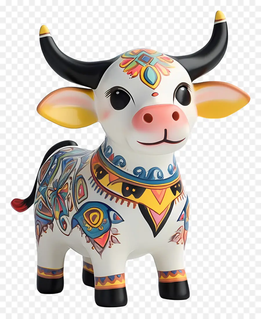 Vaca Pongal，Toro Decorativo PNG