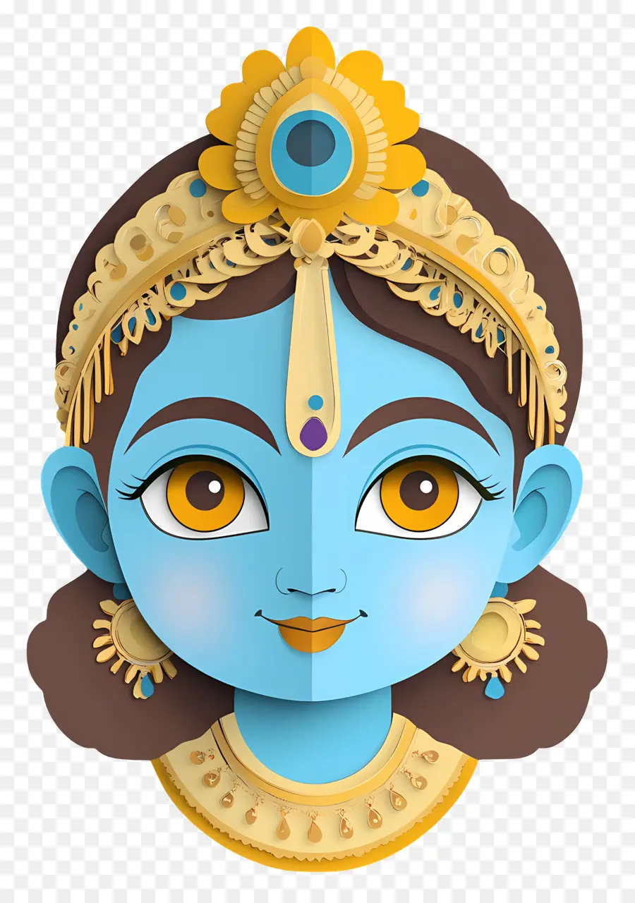 Bebé Krishna，Diosa Azul PNG