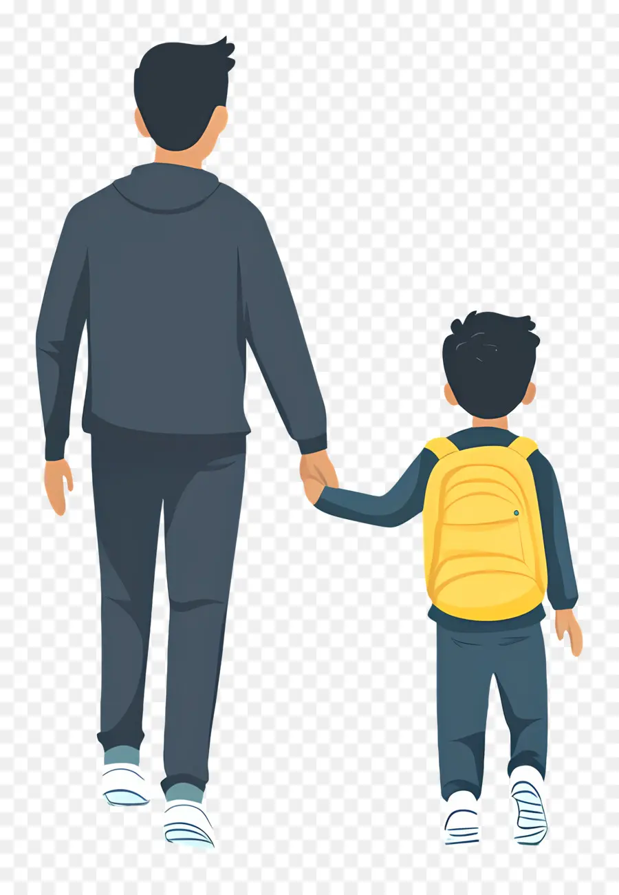 Ir A La Escuela Con Papá，Padre E Hijo PNG