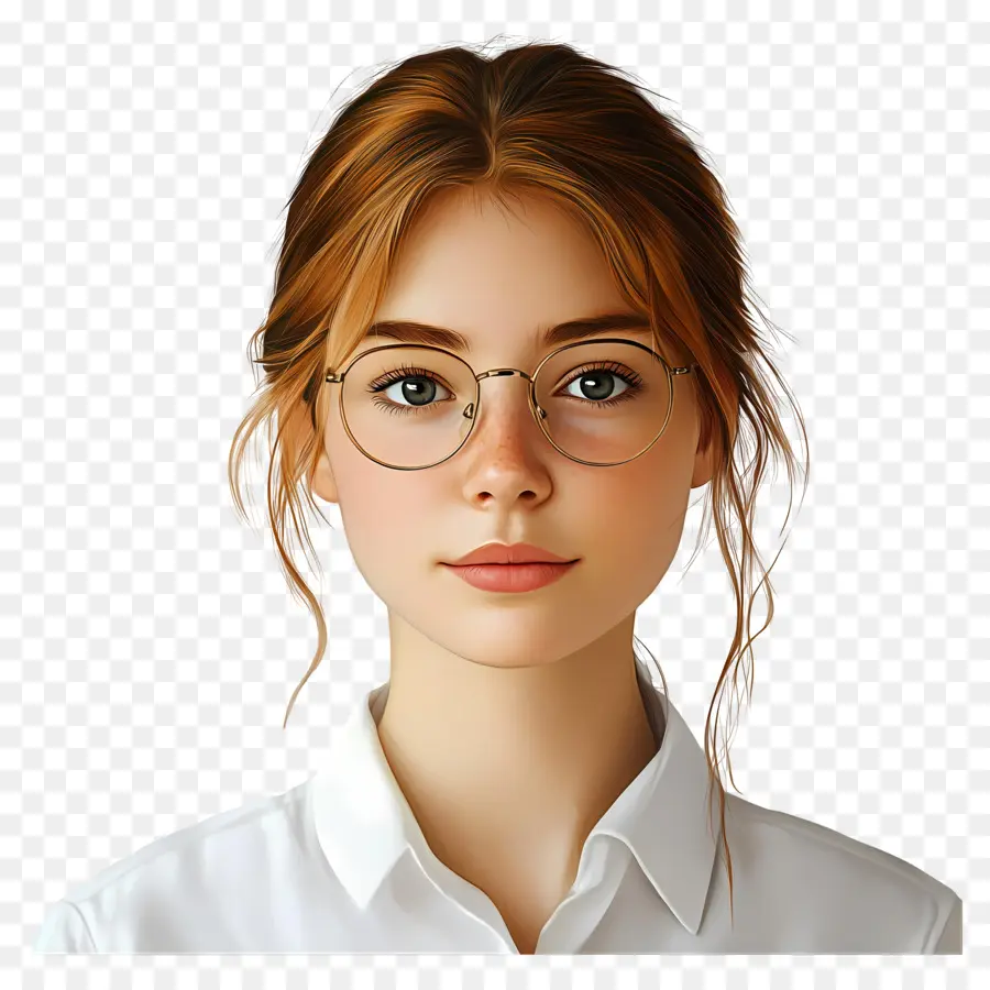 Estudiante，Mujer Con Gafas PNG