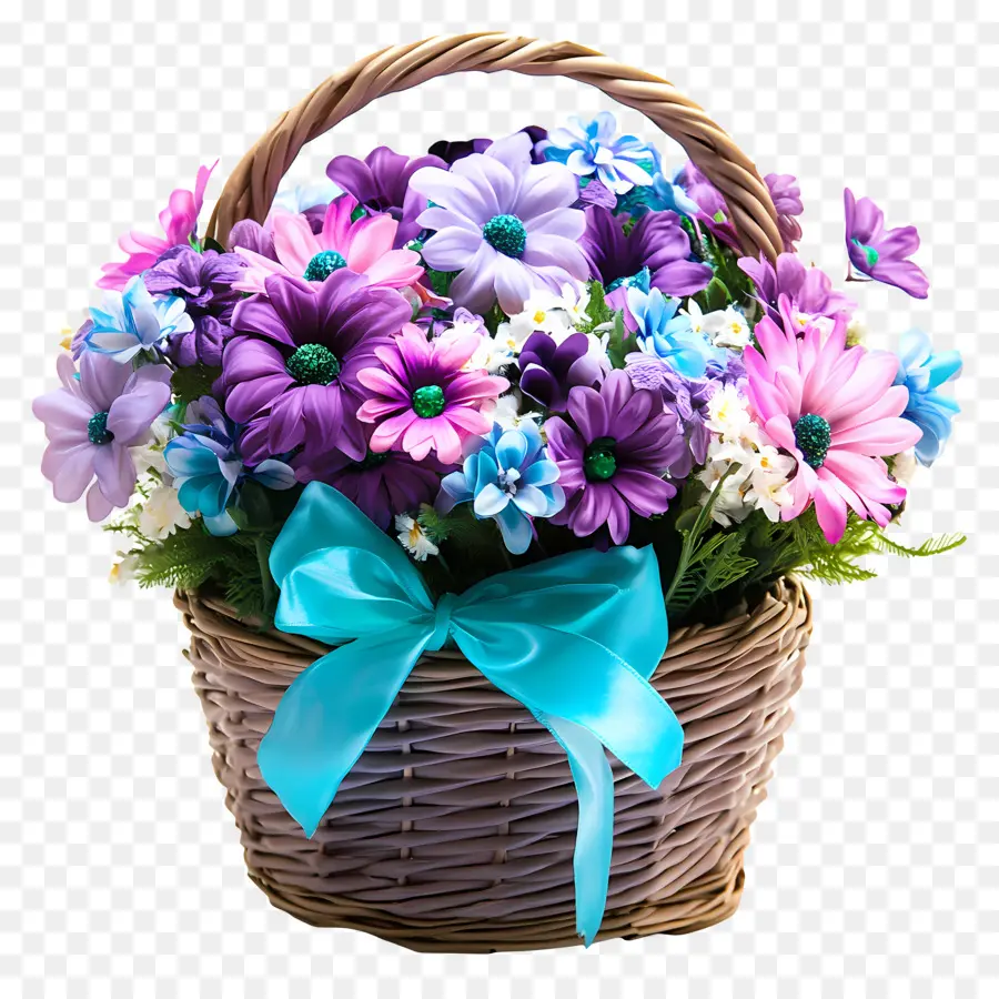 Cesta De Flores De Cumpleaños，Cesta De Flores PNG