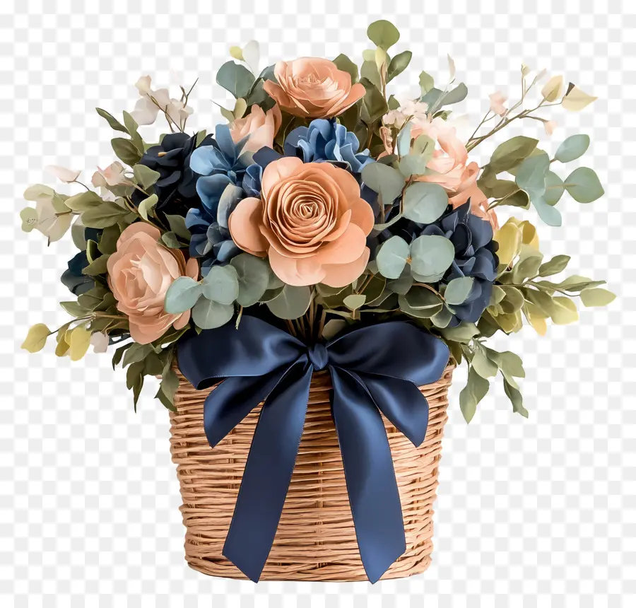 Cesta De Flores De Cumpleaños，Cesta De Flores PNG