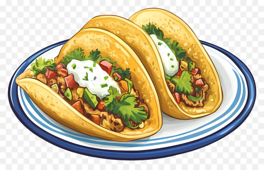 Tacos En Plato，Tacos PNG