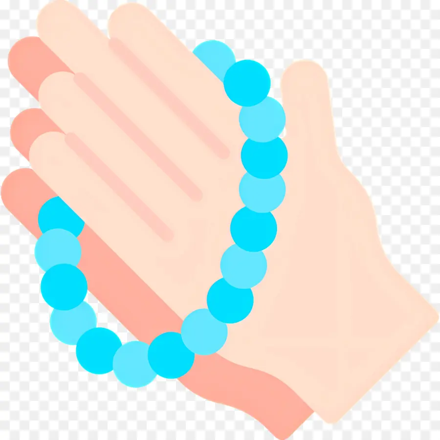 Manos Orando，Pulsera De Cuentas Azules PNG